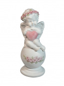 Ангел на шаре в розах 4,5 " с сердцем В