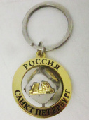 Брелок СПб кубик зол.-сер.