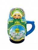Кружка-матрешка зеленая Hand Made Исаакий СПб