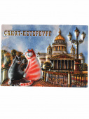 Магнит 3D 7*10 см. коты Исаакий