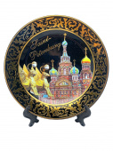 Тарелка 20 см СПб люкс Спас грифон черн.