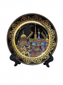 Тарелка 15 см СПб люкс микс Исаакий-Петроп.-Спас черн.