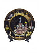 Тарелка 10 см СПб люкс Спас Панорама черн.