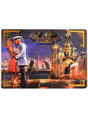Магнит 3D 6,5*9,5см цв.подложка СПБ парочка СПАС вечер