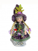 Кукла керамическая Девочка-эльф лиловый бархат 16,5 см
