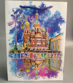 Пакет Спб акварель Спас 25х8х34см