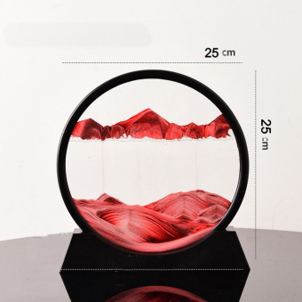 Движущаяся песчаная картина 3D 25см.круглая красн.